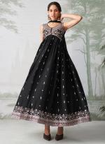 Georgette Black Wedding Wear Embroidery Work Readymade Anarkali Suit